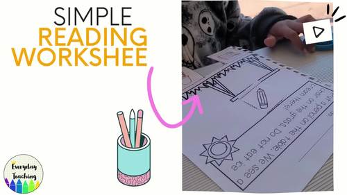 Simple Reading and Math Worksheets: Special Education, Autism | TPT