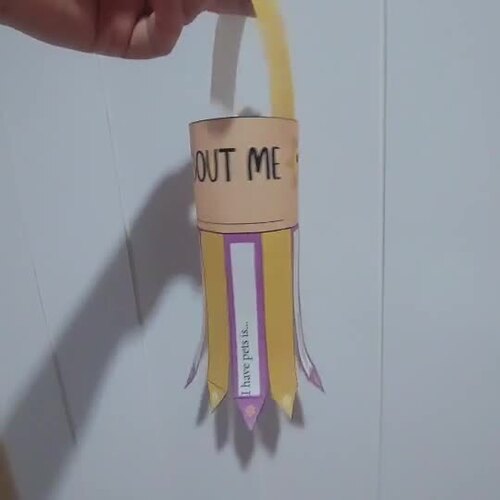 Back to School Name Craft Windsock / All About Me Coloring Writing Art ...