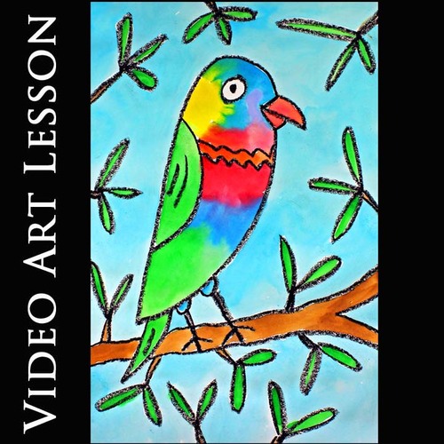 Preview of LORIKEET BIRD Video Art Tutorial | EASY Australia Drawing & Painting Lesson