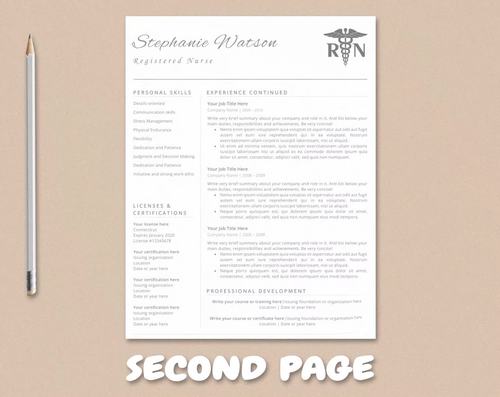NURSE CV TEMPLATE For MS Word & Pages | Registered Nurse Resume Template