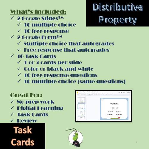 Distributive Property 2 Boom Digital Task Cards by Grasshopper Mathematics