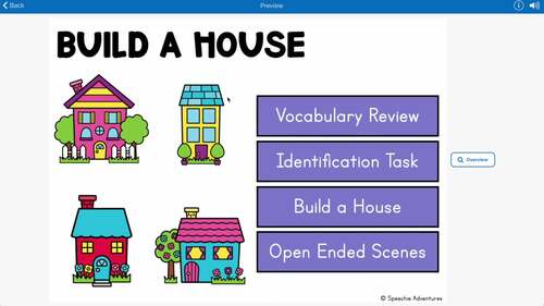 Build a House Early Language Activity for Speech Language Therapy Boom ...