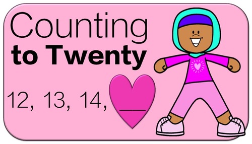 Preview of Free Math Brain Break: Valentines Counting to 20