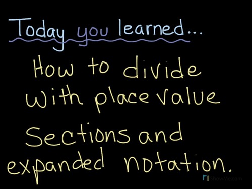 Preview of Math Expressions Lesson 3.3 Place Value Sections and Expanded Division