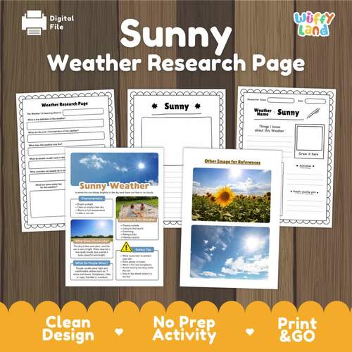 Sunny Weather Research Project | Weather Map and Informational Text ...