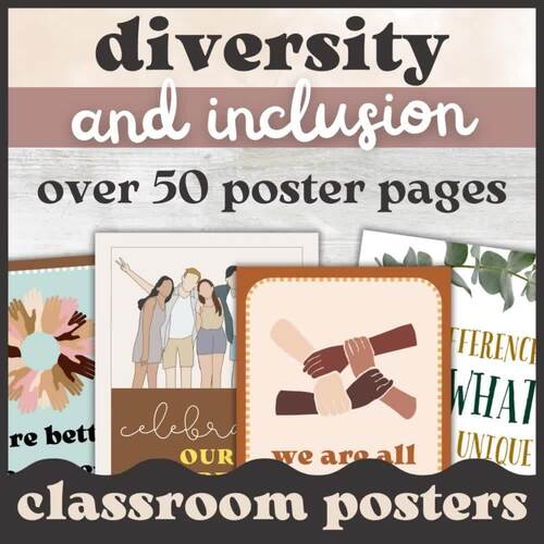Diversity and Inclusion Posters SEL Equity Bulletin Board Classroom Decor