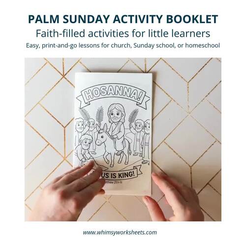 Palm Sunday Mini Book Printable | Bible Story Activity for Kids and Church