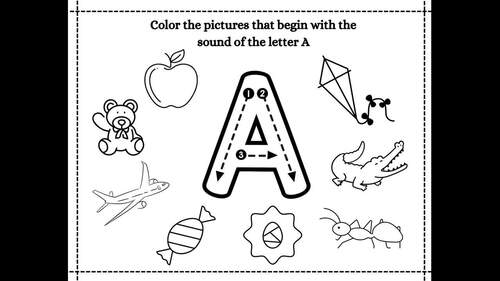 Beginning Sounds Worksheets - Coloring Pages by NEW HISTORY GH | TPT