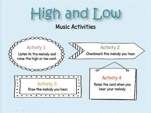 High and Low Music Activities by Iza Piano Studio | TPT