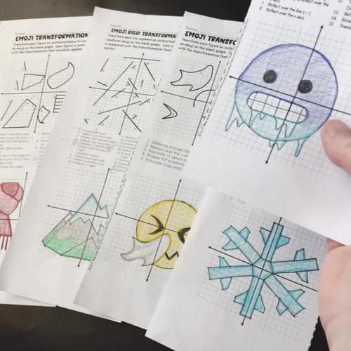 Winter Geometric Transformations Activity With Emojis By Rise Over Run