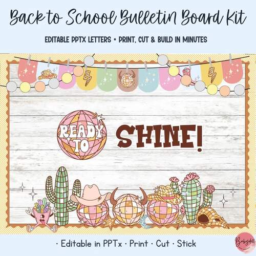 Western Bulletin Board Kit: Disco Cowgirl Decor | Groovy Door Display