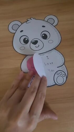 Valentines Day Craft Kindergarten Card Bear Craft Coloring and Craft