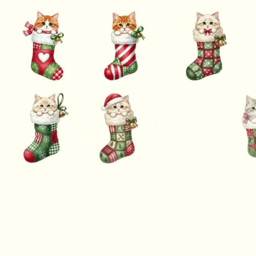 Christmas Stocking Cat PNG • 20 Digital Clipart Files | TPT