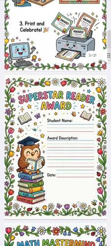 End of the Year Awards | Editable AutoFill End of The Year Certificates