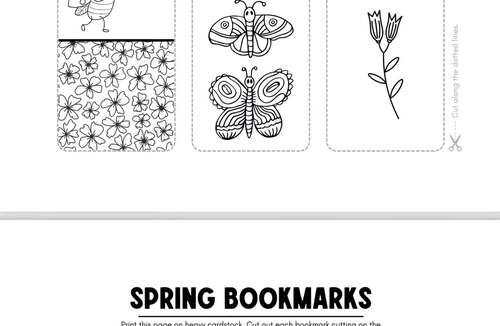 Spring Bookmarks to Color by Little Rainbow School House | TPT