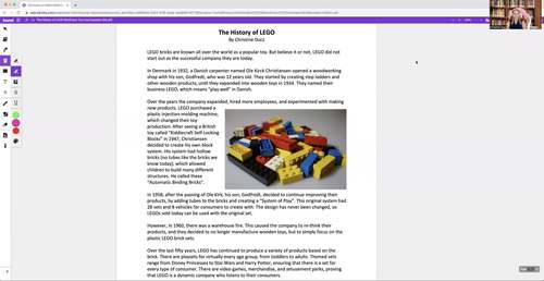 Preview of Teacher Modeling Note-Taking Video- The History of LEGO