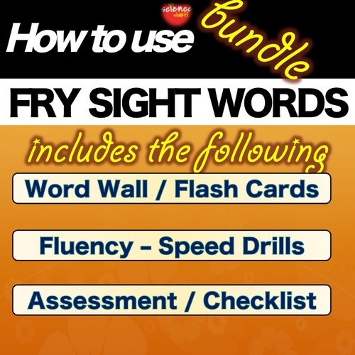 Preview of Sight Words Bundle - How to use... BUNDLE printable Sheets NO PREP - Fry