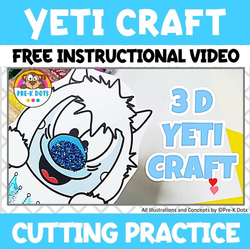 Preview of Yeti Craft Instructional Video for Preschool and Kindergarten (FREE)