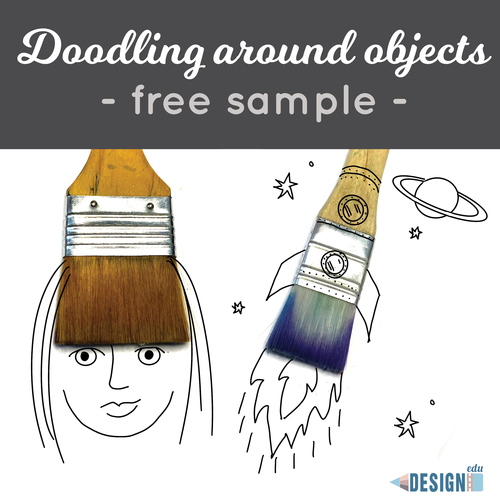 Preview of Doodling around objects! Free printable creative drawing worksheet