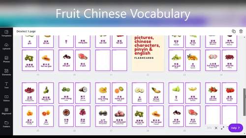 CHINESE FRUITS FLASH CARDS | fruit chinese flashcards fruits ...