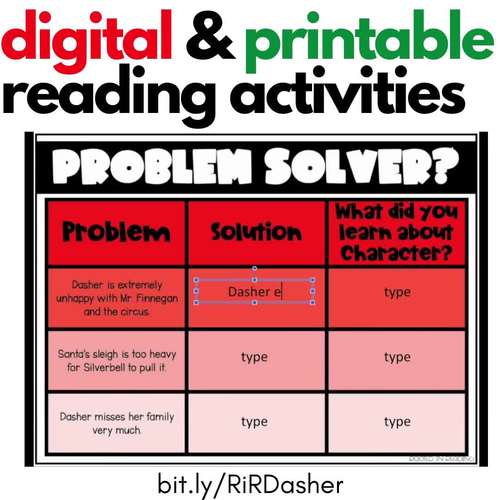 Rooted in Reading Digital and Printable: Dasher (Reindeer Activities)