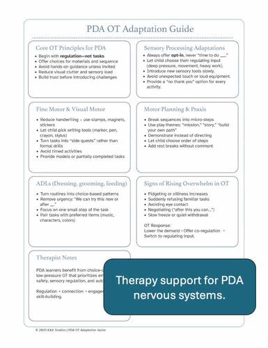 PDA Therapy Adaptation Guide | ND-Affirming OT, PT & SLP Supports