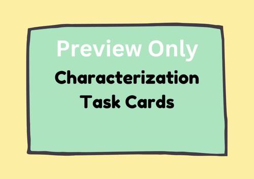 Characterization Task Cards by The MiddleVerse | TPT