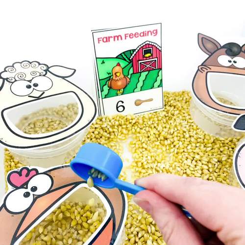Farm Feeding Counting to 20 Math Game for a Farm Animals Sensory Bin