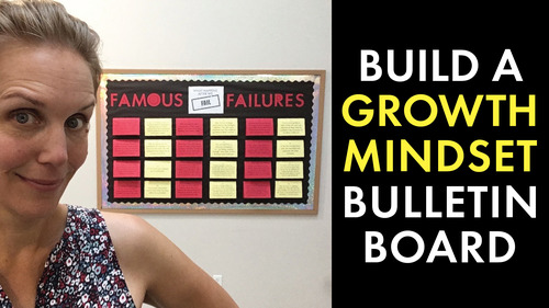 Preview of Growth Mindset, Famous Failures Interactive Bulletin Board to Teach Teens Grit
