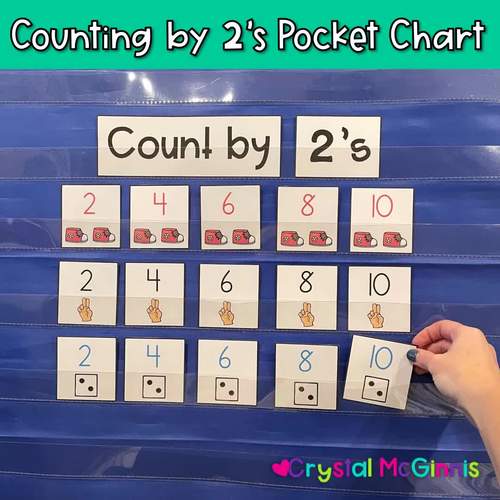 Counting By 2's Pocket Chart Math Center by Crystal McGinnis TPT