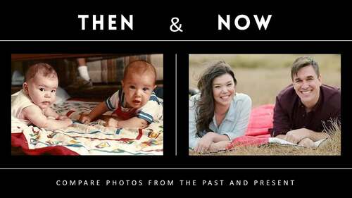 Then And Now Compare and Contrast PPTx Templates Presentation ELA ESL
