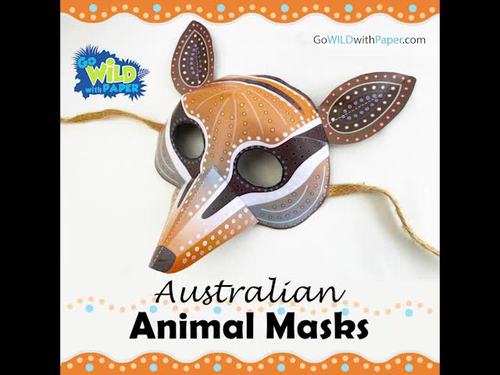 Australian Animal Masks BUNDLE  Craft Project by Go Wild with Paper