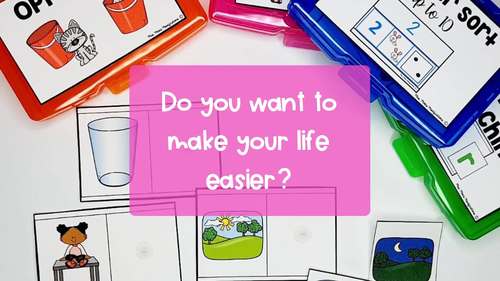 Kindergarten Task Boxes by Mrs Moes Modifications | TPT