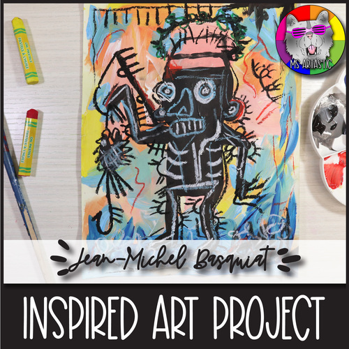 Preview of Jean-Michel Basquiat Art Lesson, Untitled Art Project Activity for Elementary