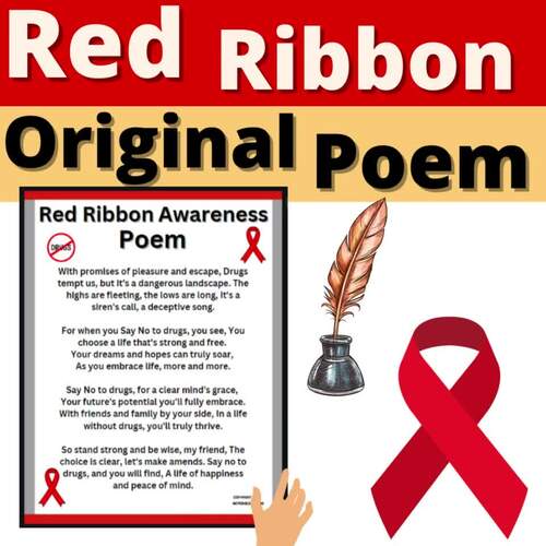 Red Ribbon Poem Original Resource Decor Bulletin Board Classroom