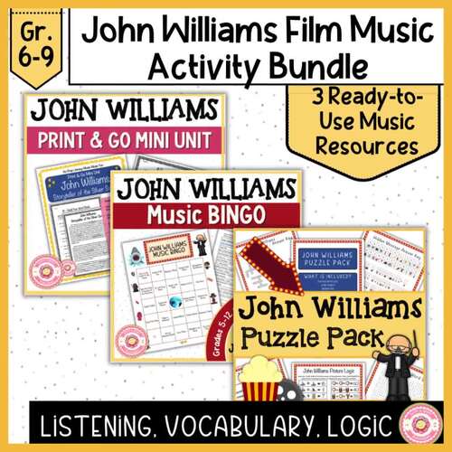 John Williams Film Music Composer Activity Bundle for Middle School