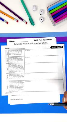 3rd Grade Number Patterns Worksheets Activities Lessons 3.OA.9 Guided Math