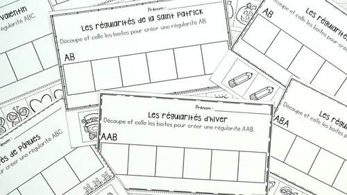 FRENCH Patterning Through the Year Worksheets (les régularités en ...