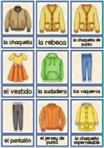 LA ROPA - Picture + Word Cards (Spanish) by My Teaching Factory | TpT