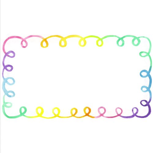 Pastel Rainbow Watercolor SLIDE BORDERS Clipart Google Slides Templates