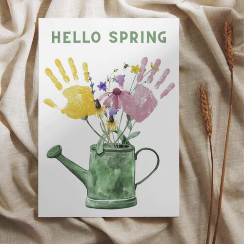 Spring Flower Handprint Craft, First Day of Spring Activities, March ...