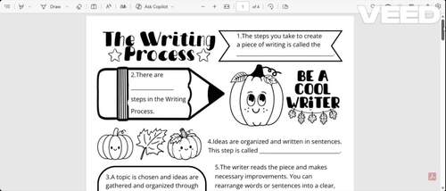 The 5 Steps of the Writing Process Fun Activity for Third Grade and ...
