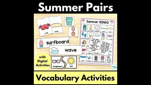Summer Pairs or Things That Go Together Vocabulary Activities with ...