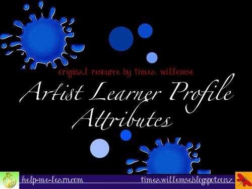 IB PYP LEARNER PROFILE ATTRIBUTES posters for young ARTISTS 3rd-6th grade