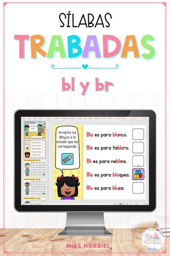 Sílabas trabadas bl y br | Digital Blends in Spanish by Miss Norbiel