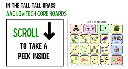 In The Tall Tall Grass AAC Core Boards by Jennie's Speech Room | TPT