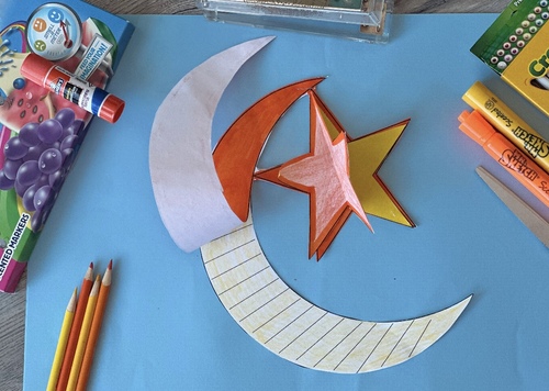 Crescent Moon & Star Writing Craft Template | Ramadan & Eid Activity ...
