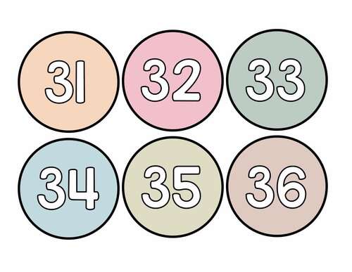 Printable Bright Number Labels, Calendar Numbers, Cubby Numbers, Numbers