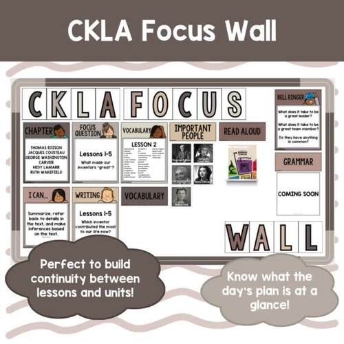 CKLA Grade 4 Unit 4 Eureka! Focus Wall: I Can Statements, Bell Ringers ...