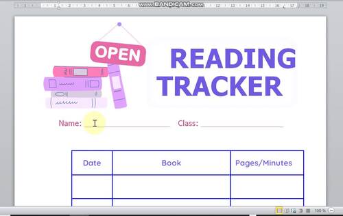 Word Customizable Reading Tracker: Your Personal Guide to Progress in ...